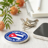 Cuba Round Emblem Schlüsselanhänger (Seite)