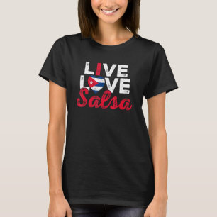 Cuba Salsa Grafik Women Girls Cuban Salsa Dance T-Shirt