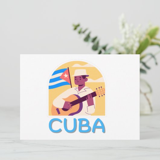Cuba Salsa Vintag Einladung (Stehend Vorderseite)