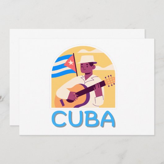 Cuba Salsa Vintag Einladung (Vorne/Hinten)