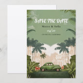 Cuba Save the Date Vintage Einladung (Vorne/Hinten)