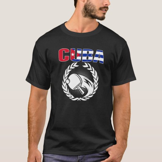 Cuba Table Tennis Cuban Ping Pong Supporter Spor T-Shirt (Vorderseite)