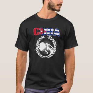 Cuba Table Tennis Cuban Ping Pong Supporter Spor T-Shirt