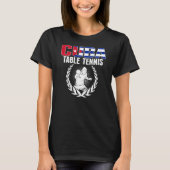 Cuba Table Tennis   Cuban Ping Pong Supporter Spor T-Shirt (Vorderseite)