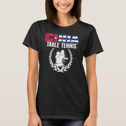 Cuba Table Tennis   Cuban Ping Pong Supporter Spor T-Shirt (Vorderseite)