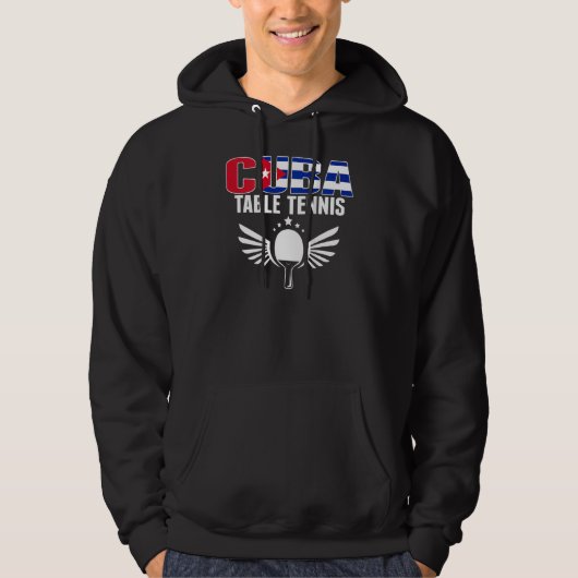 Cuba Table Tennis Support Cuban Ping Pong Team Hoodie (Vorderseite)