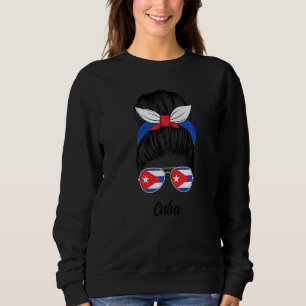 Cuba Unordentliche Frisur Niedliche Kubanische Fla Sweatshirt