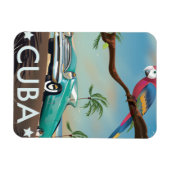 Cuba Vintag Retro Travel Print Magnet (Horizontal)