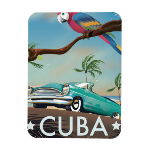 Cuba Vintag Retro Travel Print Magnet