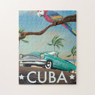 Cuba Vintag Retro Travel Print Puzzle