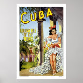 Cuba Vintage Travel Poster (Vorne)