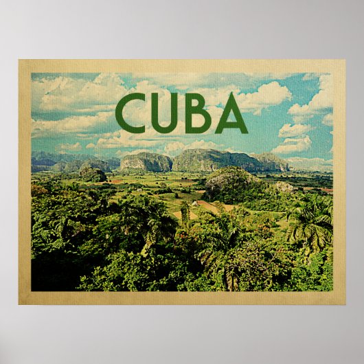 Cuba Vintage Travel Poster (Vorne)