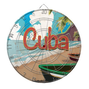 Cuba Vintage Travel Poster Dartscheibe