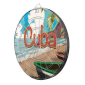 Cuba Vintage Travel Poster Dartscheibe (Vorderseite rechts)