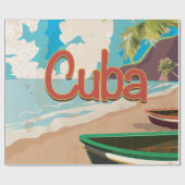 Cuba Vintage Travel Poster Geschenkpapier (Flach)