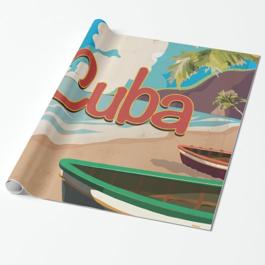 Cuba Vintage Travel Poster Geschenkpapier (Ungerollt)