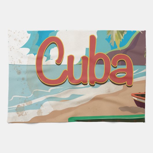 Cuba Vintage Travel Poster Handtuch (Horizontal)
