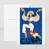 Cuba Vintage Travel Poster wiederbelebt Postkarte (Vorne/Hinten)