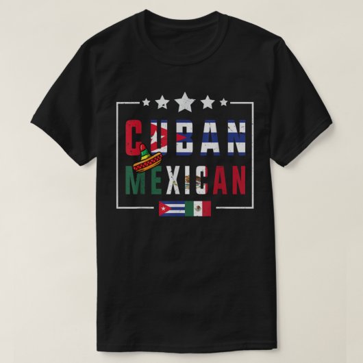 Cuban and Mexican Flag shirt Half Cuban Half Mexic (Design vorne)