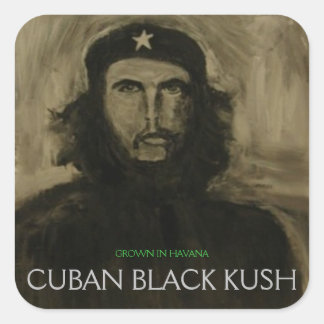 CUBAN BLACK KUSH QUADRATISCHER AUFKLEBER