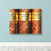 Cuban Cigar Habana Wrapped Canvas Leinwanddruck (Insitu (Holzboden))