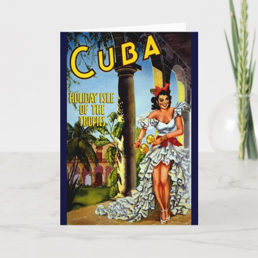 Cuban Dancer Vintage Travel Karte (Vorderseite)