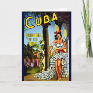 Cuban Dancer Vintage Travel Karte