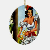 Cuban Dancer Vintage Travel Keramikornament (Rechts)