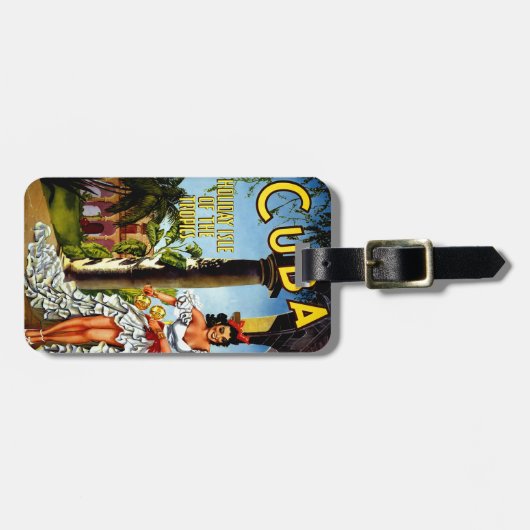 Cuban Dancer Vintage Travel Luggage Tag Gepäckanhänger (Vorderseite horizontal)