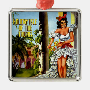 Cuban Dancer Vintage Travel Ornament Aus Metall