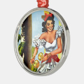 Cuban Dancer Vintage Travel Ornament Aus Metall (Links)