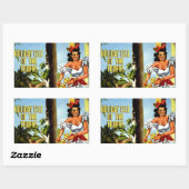 Cuban Dancer Vintage Travel Rechteckiger Aufkleber (Blatt)