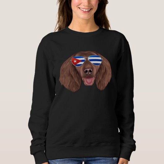 Cuban Flag American Water Spaniel Dog Cuba Pocket Sweatshirt (Vorderseite)