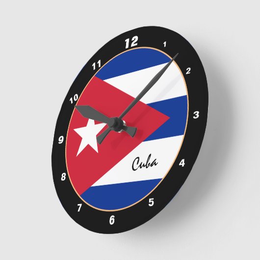Cuban Flag & Cuba trendige Zuhause-/Design-Uhr Runde Wanduhr (Winkel)