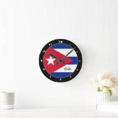Cuban Flag & Cuba trendige Zuhause-/Design-Uhr Runde Wanduhr (Zuhause)