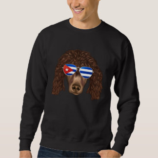 Cuban Flag Irish Water Spaniel Dog Cuba Pocket Sweatshirt