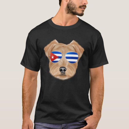 Cuban Flag Norfolk Terrier Dog Cuba Pocket T-Shirt (Vorderseite)