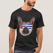 Cuban Flag Norwegian Buhund Dog Cuba Pocket T-Shirt (Vorderseite)