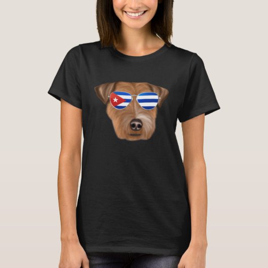 Cuban Flag Russell Terrier Dog Cuba Pocket T-Shirt (Vorderseite)