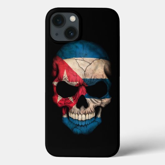Cuban Flag Skull on Black Case-Mate iPhone Hülle (Rückseite)