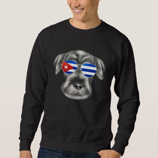 Cuban Flag Standard Schnauzer Dog Cuba Pocket Sweatshirt (Vorderseite)