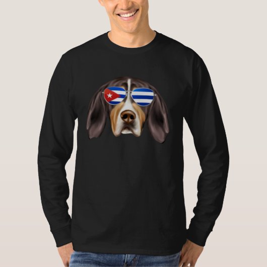 Cuban Flag Treeing Walker Coonhound Dog Cuba Pocke T-Shirt (Vorderseite)