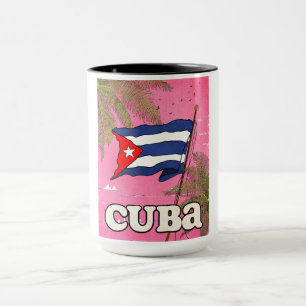 Cuban Flag Vintage Travel Poster Tasse