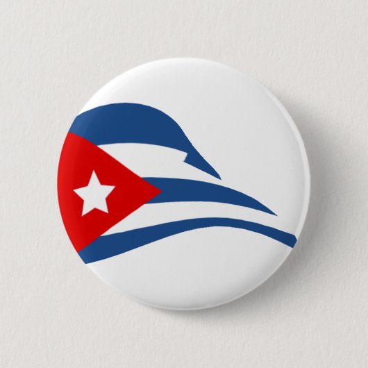 Cuban Flapping Flag Round Button Pin (Vorderseite)
