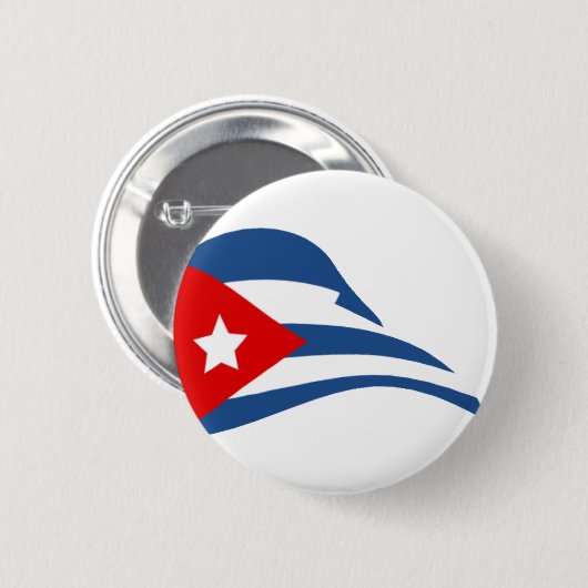 Cuban Flapping Flag Round Button Pin (Vorne & Hinten)