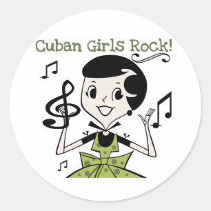 Cuban Girls Rock Runder Aufkleber