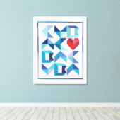 Cuban Heart Stretched Canvas Print Leinwanddruck (Insitu (Holzboden))