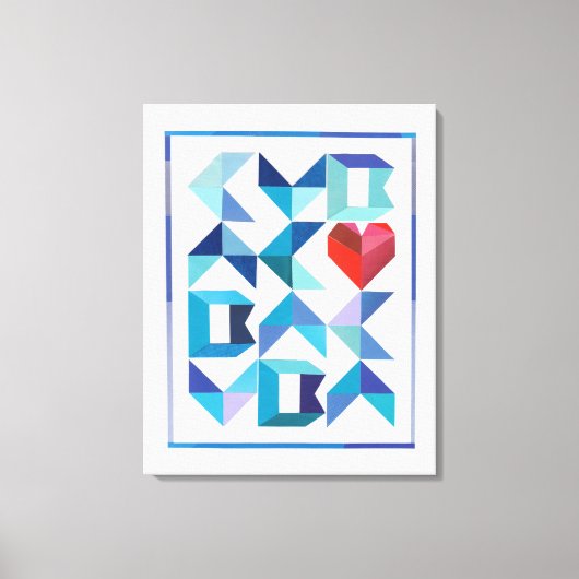 Cuban Heart Stretched Canvas Print Leinwanddruck (Vorderseite)