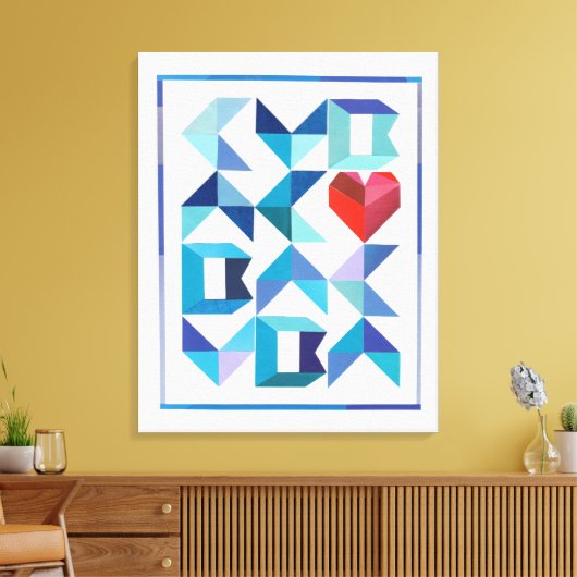 Cuban Heart Stretched Canvas Print Leinwanddruck (Insitu (Wohnzimmer))