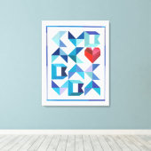 Cuban Heart Stretched Canvas Print Leinwanddruck (Insitu (Holzboden))